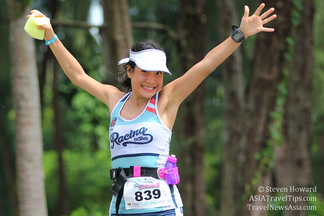 Athlete having fun at the Languna Phuket Triathlon in 2013. Picture by Steven Howard of TravelNewsAsia.com Click to enlarge.