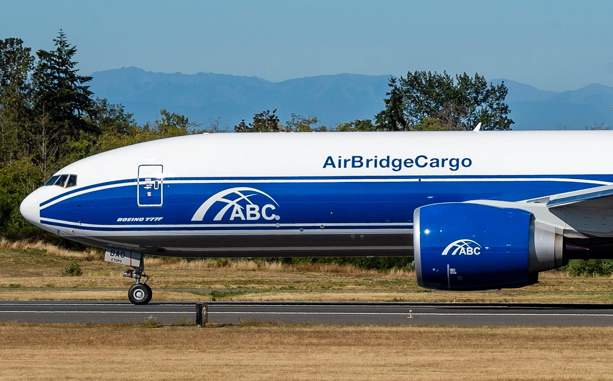 A Boeing 777 Freighter joined the Volga-Dnepr Group fleet on Monday. The aircraft will begin operations with AirBridgeCargo, a subsidiary of Volga-Dnepr, via a sale-leaseback agreement with Dubai Aerospace Enterprise (DAE). Click to enlarge.