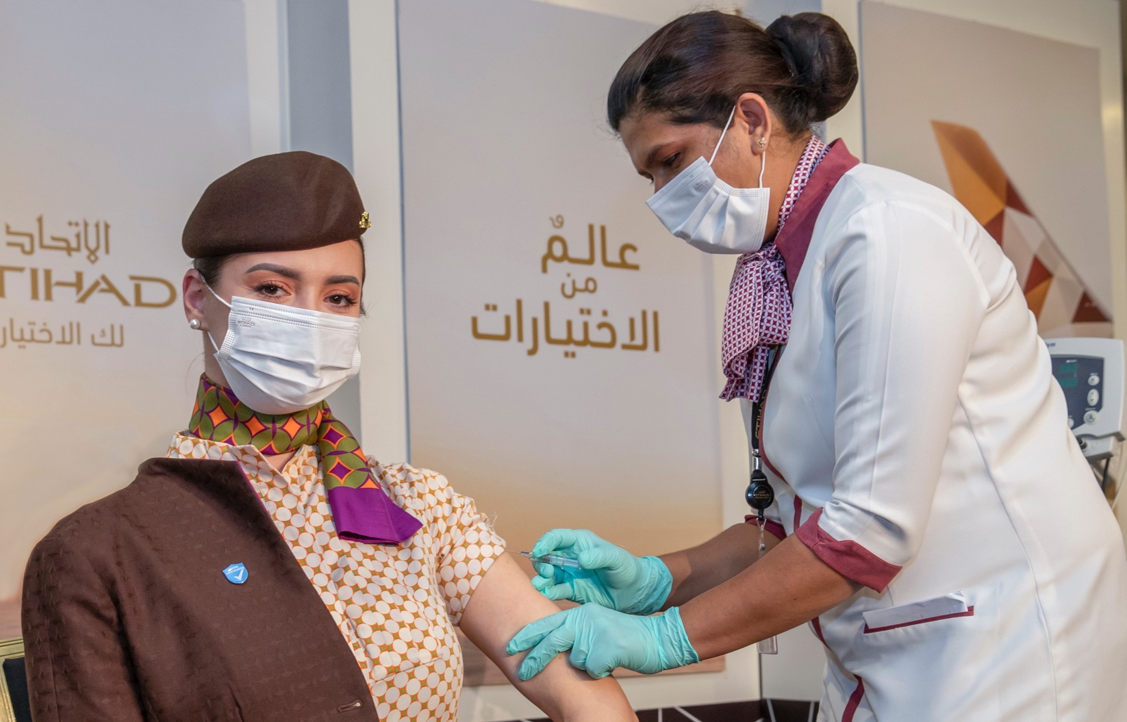 Etihad Airways, the national airline of the United Arab Emirates, has become the first airline in the world to have vaccinated all its operating pilots and cabin crew against COVID19. Click to enlarge.