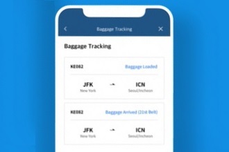 Korean Air has expanded its baggage notification service to international flights departing from 15 cities to Incheon Airport. The baggage notification service notifies customers through their smartphone that their checked baggage has been safely loaded on their flight. Click to enlarge.