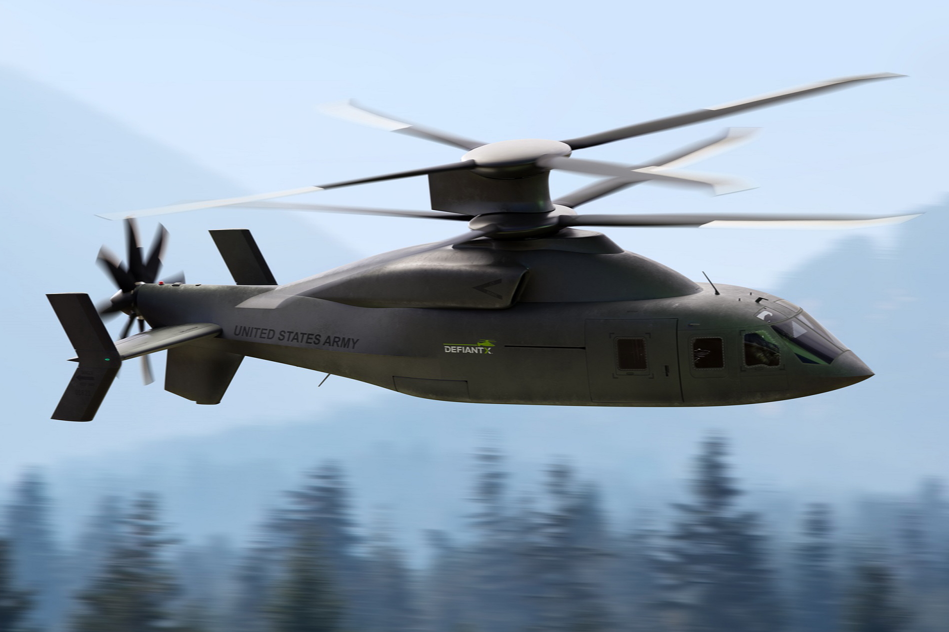 Sikorsky and Boeing have unveiled details of what they promise will be the fastest, most maneuverable and most survivable assault helicopter in history. Named DEFIANT X, the helicopter has been designed for the U.S. Army’s Future Long Range Assault Aircraft competition (FLRAA). DEFIANT X flies twice as far and fast as the venerable Black Hawk helicopter it is designed to replace. Click to enlarge.