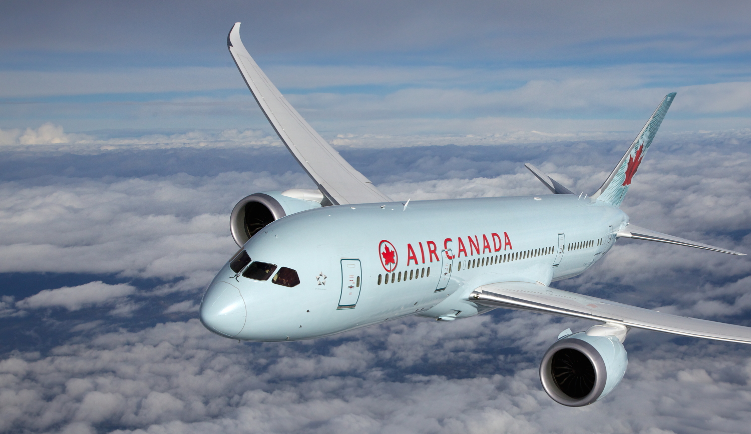 Exterior of Air Canada Boeing 787-9 Dreamliner.