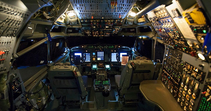 Boeing crews have updated the cockpit and avionics systems of NATO's AWACS aircraft, including five full-color displays that provide crewmembers with customizable engine, navigation and radar data. (Boeing photo)..