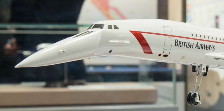 Model of a British Airways Concorde.
