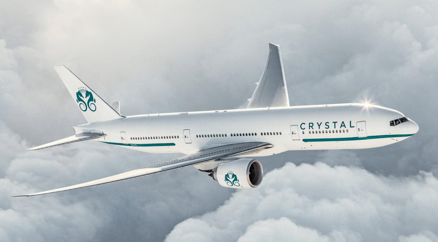 Crystal AirCruises luxuriously appointed Boeing 777-200LR.