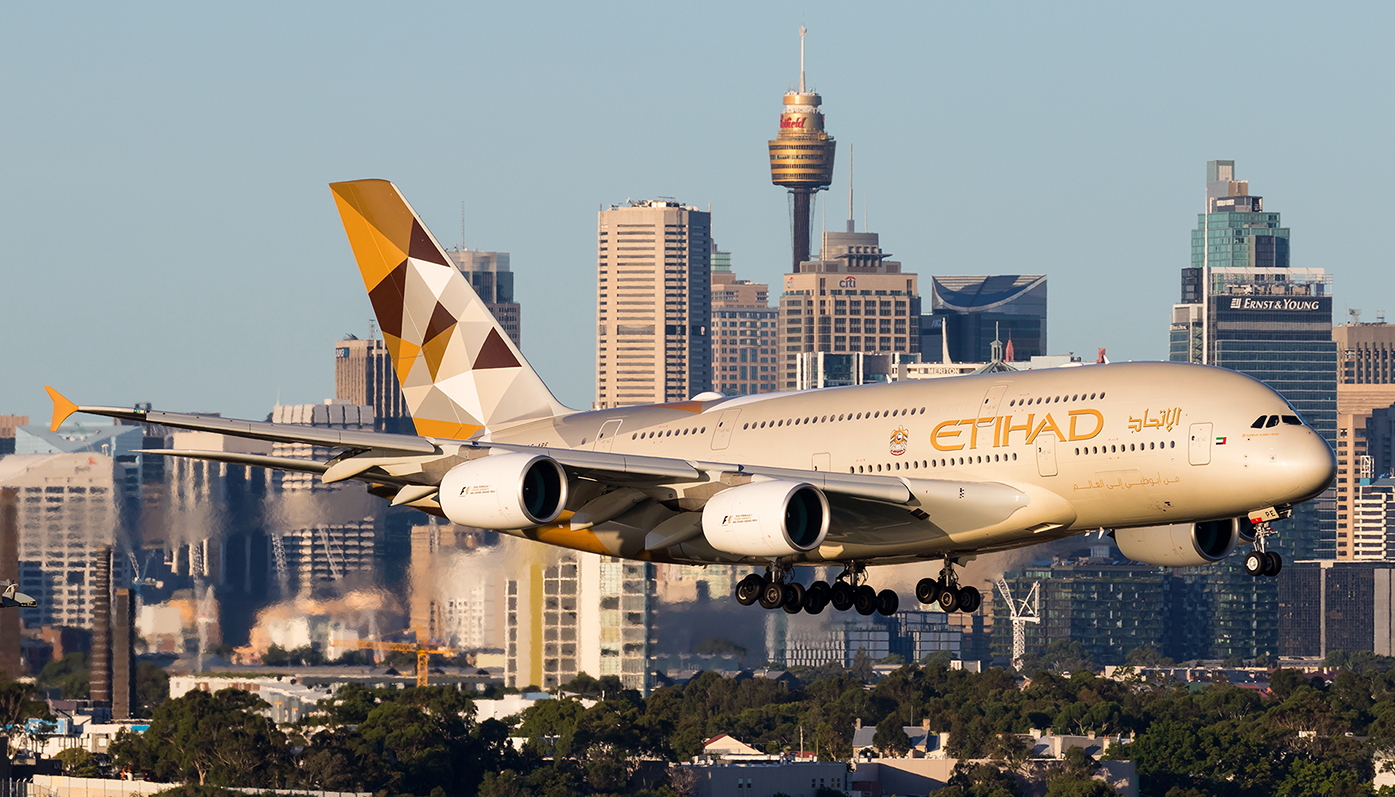 Etihad Airways Airbus A380 by Seth Jaworski.