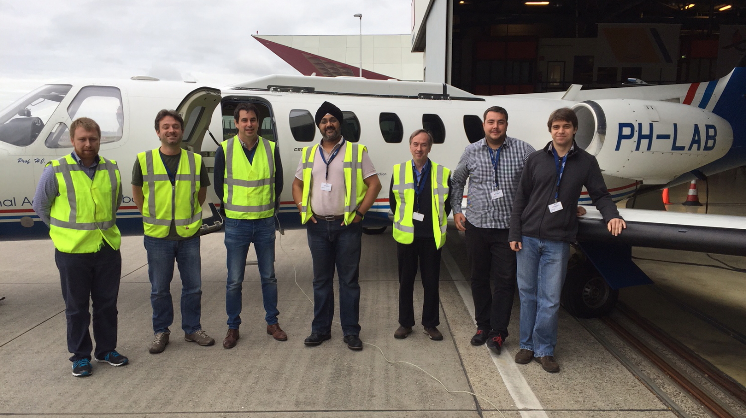 Team members from Inmarsat, the European Space Agency (ESA) and Honeywell during recent test flights for the Iris Precursor air traffic modernisation project