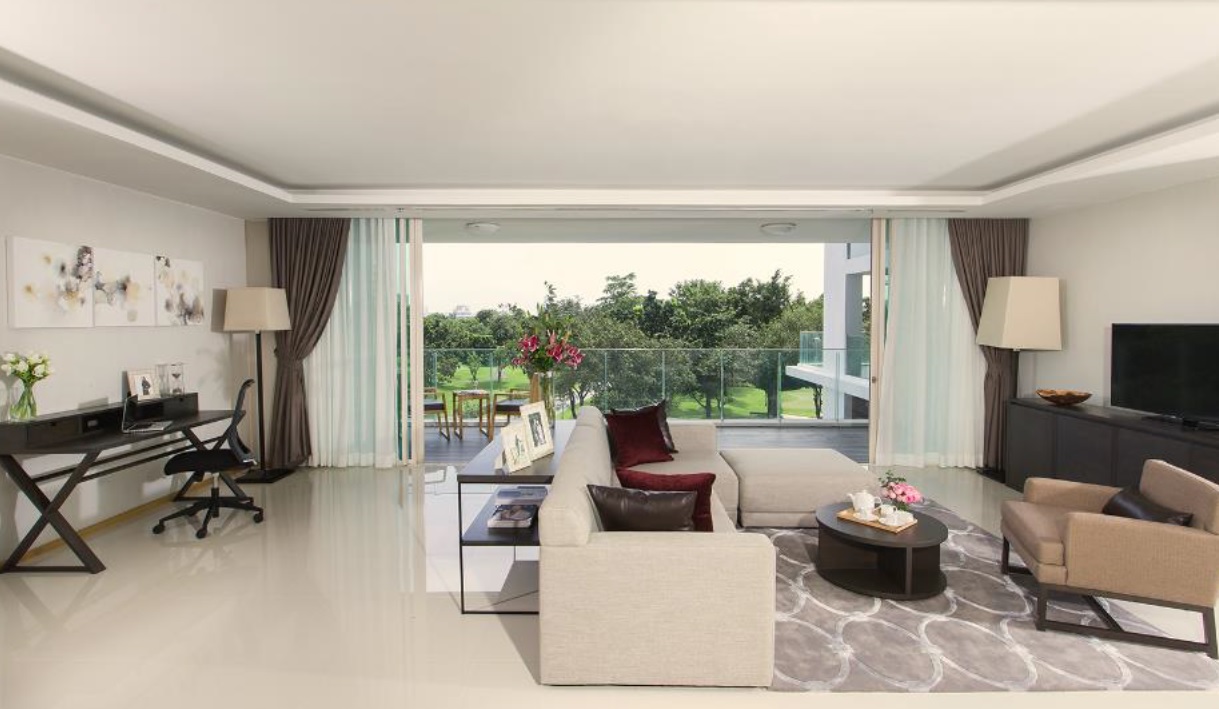 Room at North Park Place serviced residence in Rajpruek Golf Club, Bangkok, Thailand.