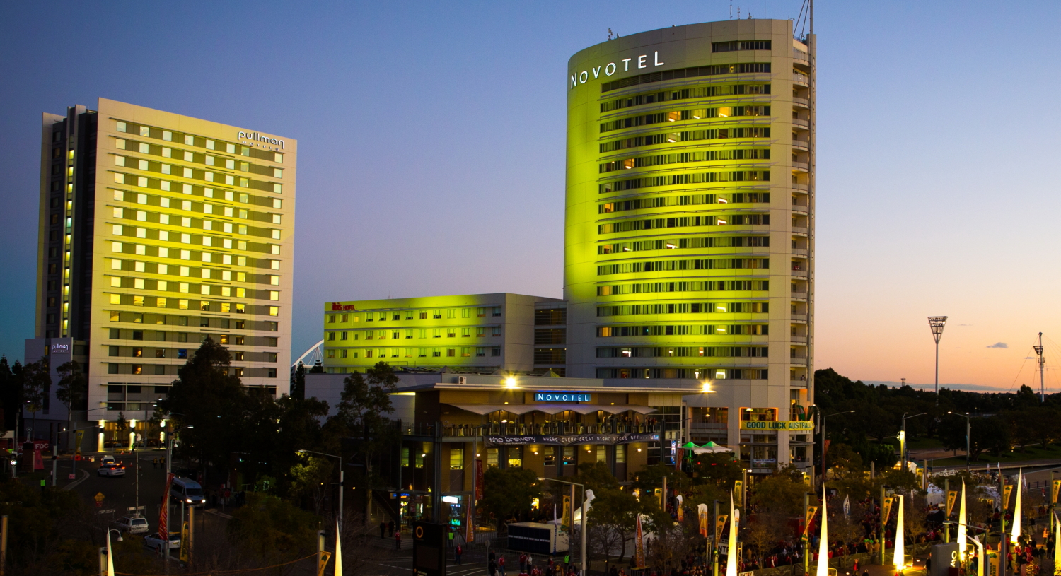 Sydney Olympic Park Hotels (Novotel, Pullman, ibis).