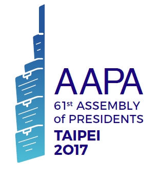 AAPA 61st Assembly of Presidents Taiwan 2017 logo. Click to enlarge.