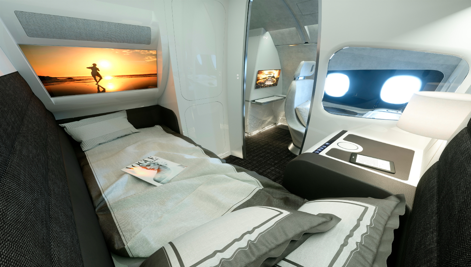 Attractive example of what Airbus Interiors Services can do to even just a small section of aircraft interior