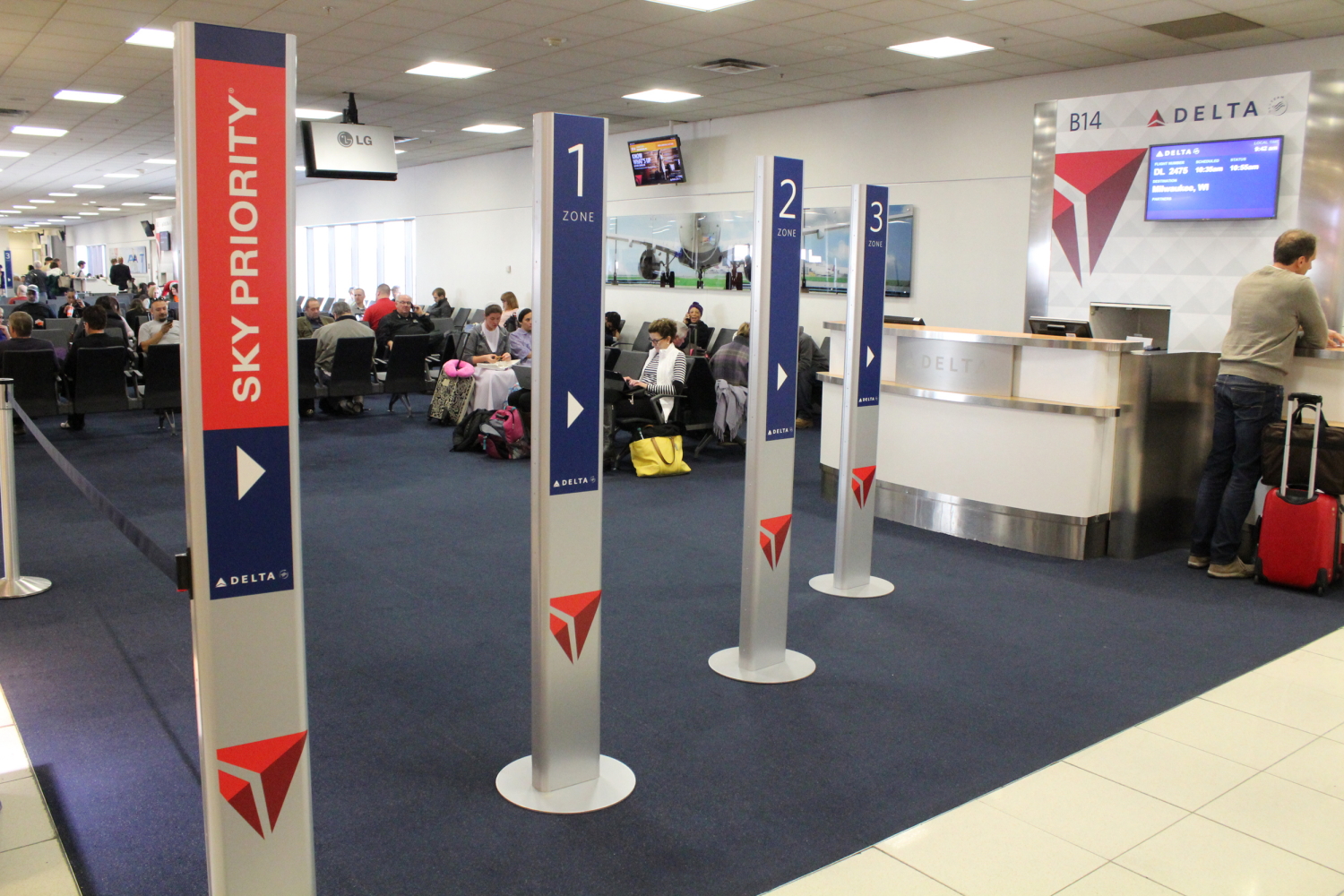 Delta's branded pillars at Atlantas HartsfieldJackson International Airport