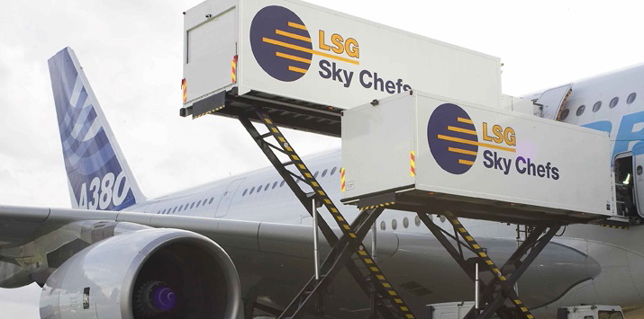 Lufthansas LSG Sky Chefs loading an Airbus A380