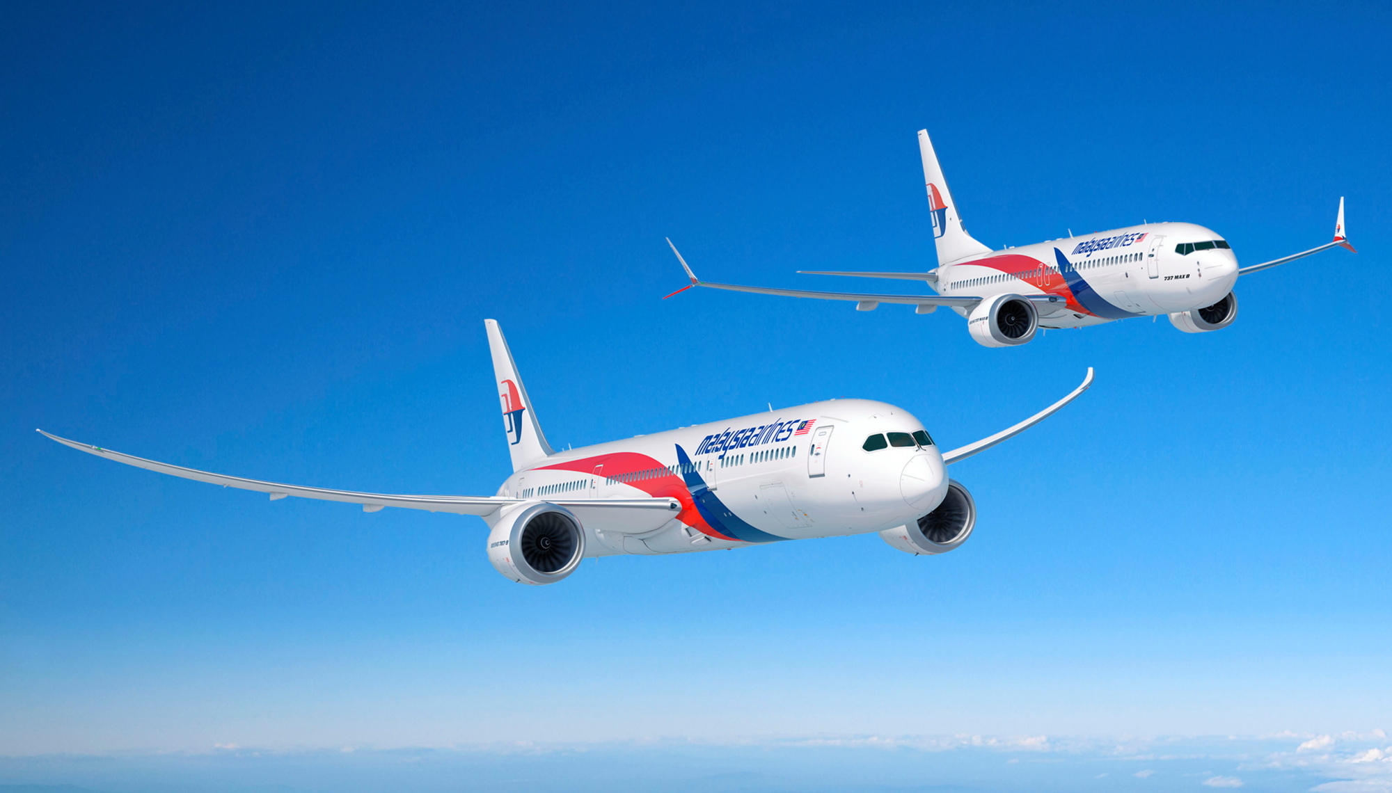 Malaysia Airlines has signed a Memorandum of Understanding with Boeing for 16 airplanes. The MOU converts eight of Malaysia Airlines' existing order for Boeing 737 MAX aircraft into eight B787-9 Dreamliners, and includes eight additional purchase rights for B737 MAX 8s. Click to enlarge.