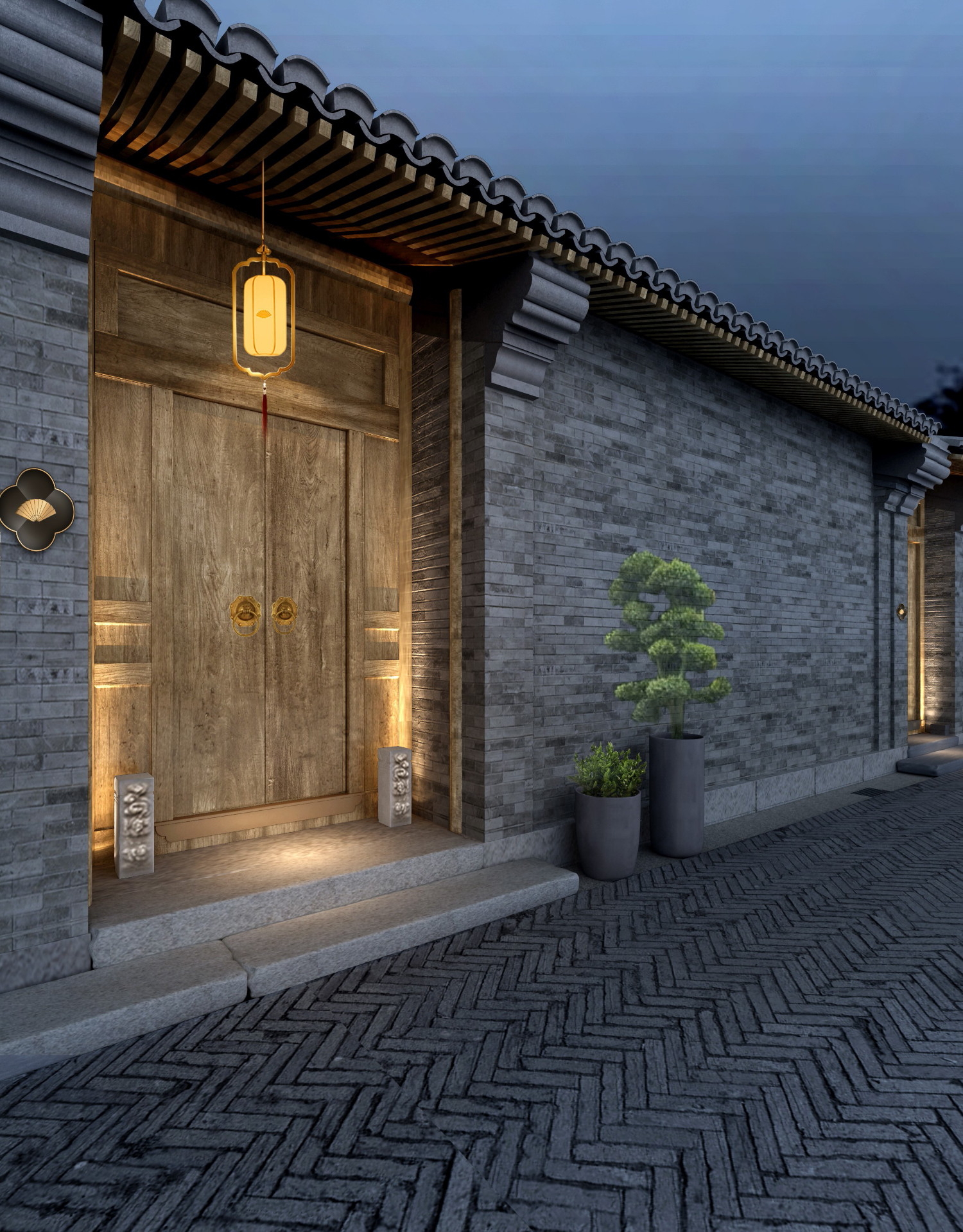 Entrance to a Villa at the Mandarin Oriental Qianmen, Beijing. Click to enlarge.