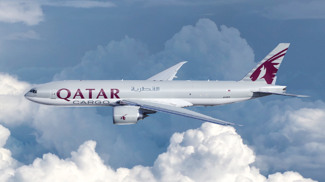 Qatar Airways Cargo Boeing 777F. Click to enlarge.