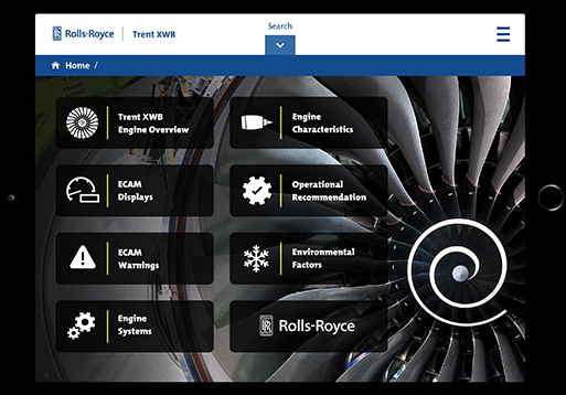 Rolls-Royce has launched a range of new apps to give airline pilots a better insight into their engines. Click to enlarge.
