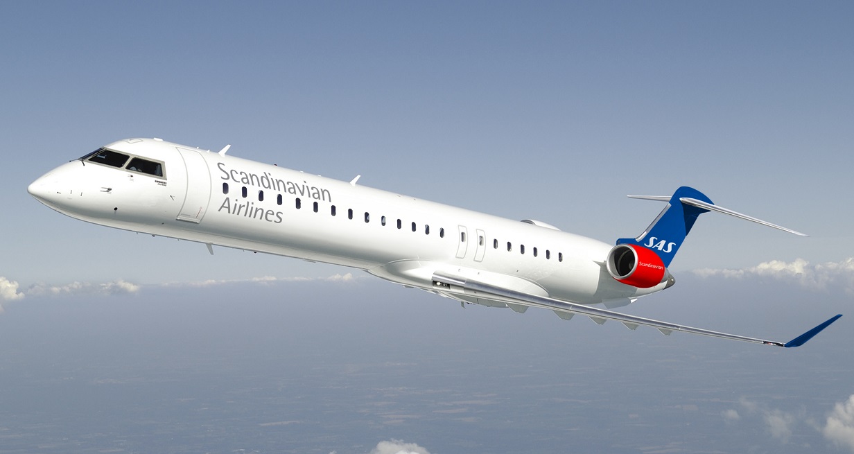 Bombardier CRJ900 aircraft in SAS livery