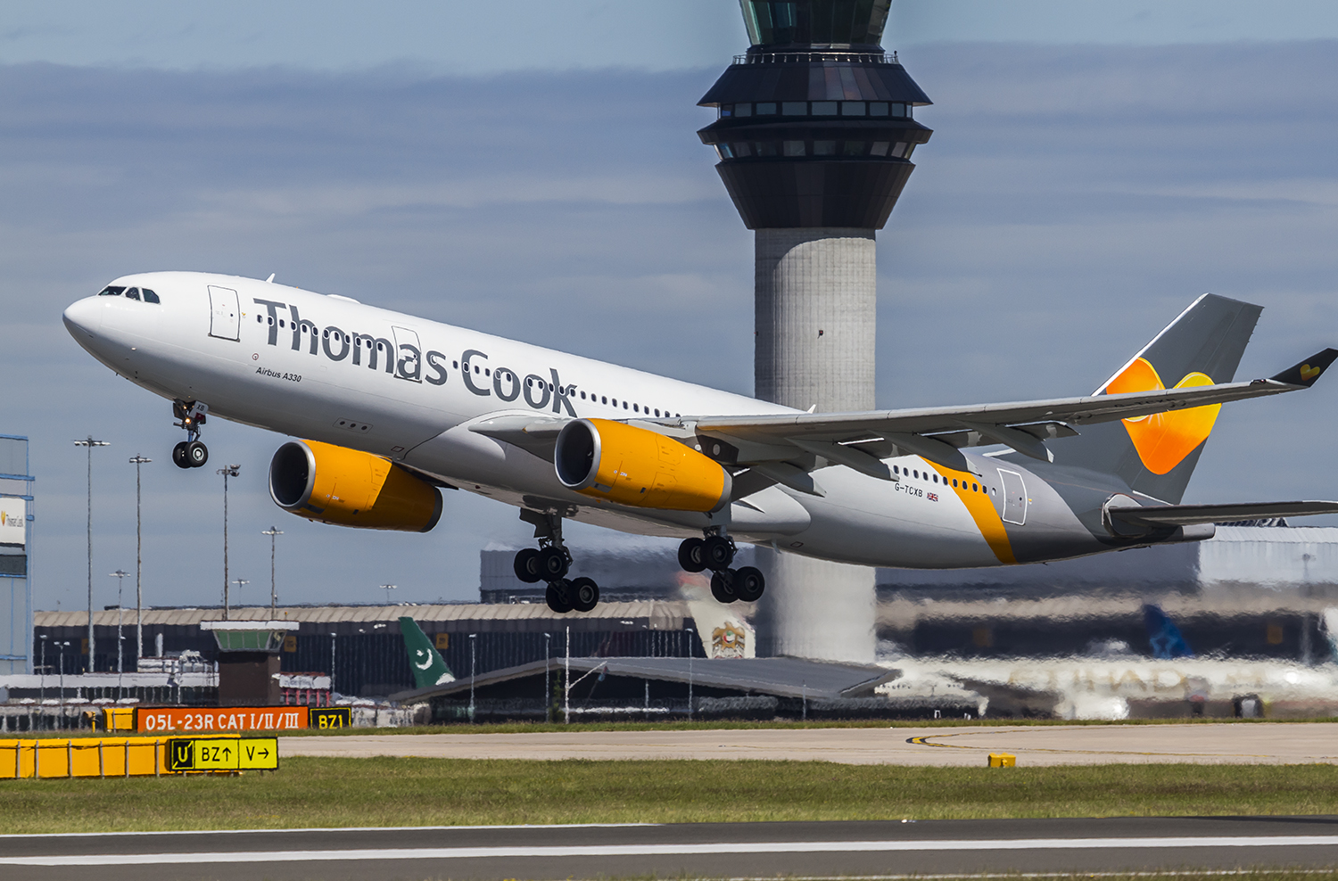Thomas Cook Airlines Airbus A330 reg G-TCXB landing