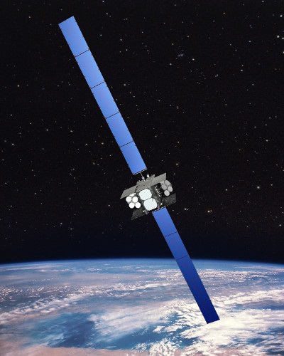 An artist rendering of a Boeing-built WGS block II satellite. (Boeing rendering).