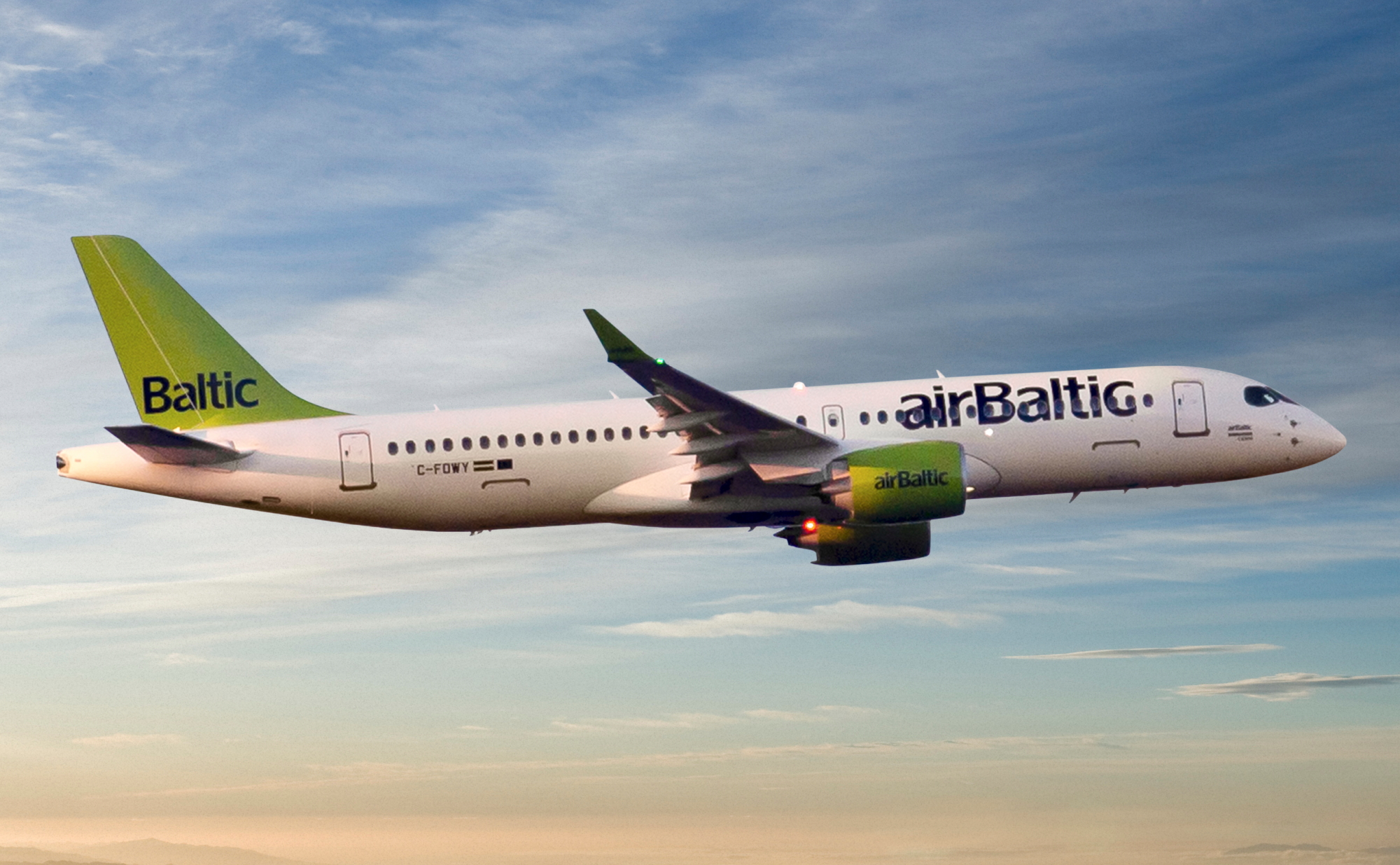 AirBaltic Airbus A220-300 (CS300). Click to enlarge.