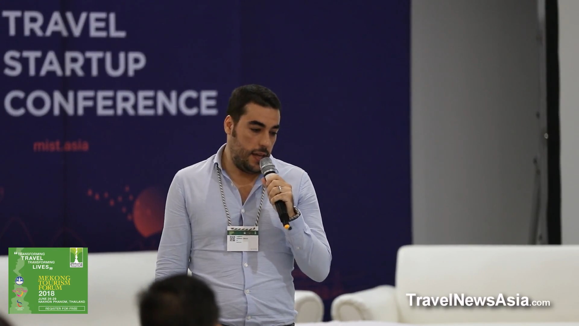 Alberto Moreno, CEO and Founder of Baolau, Gives a Presentation at Mekong Tourism Forum 2018. Click to enlarge.