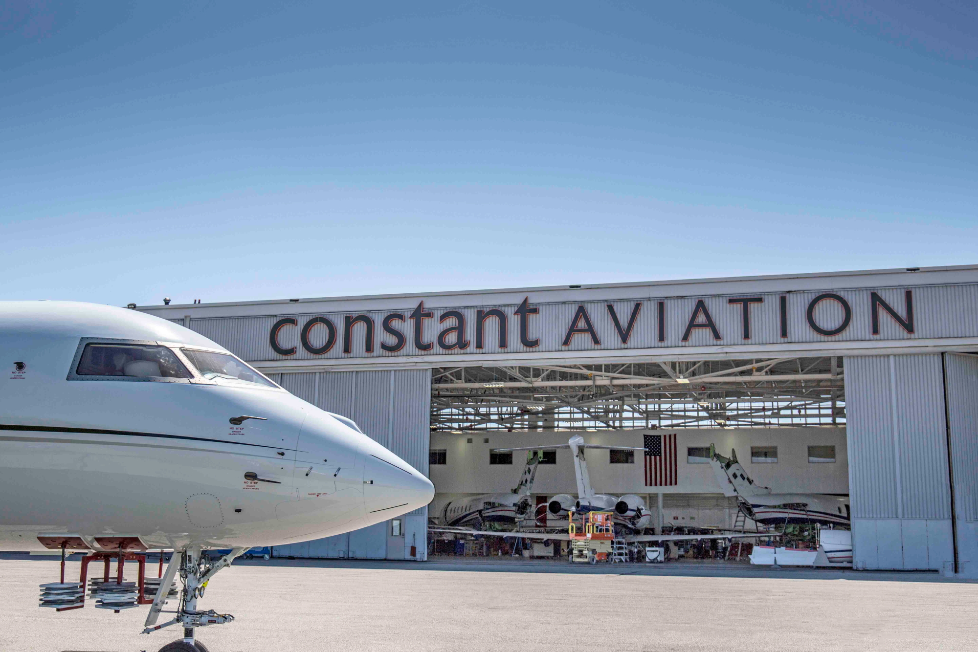 With maintenance facilities and AOG services spanning the country, Constant Aviation has experience and expertise on a variety of business aircraft types including Bombardier’s Global Express and Learjet, Gulfstream GIV/GIVSP, G350/G450, G5/G550, Embraer’s Legacy and Phenom family, Beechjet, Nextant and Dassault Falcon 50/900/2000 models. Click to enlarge.