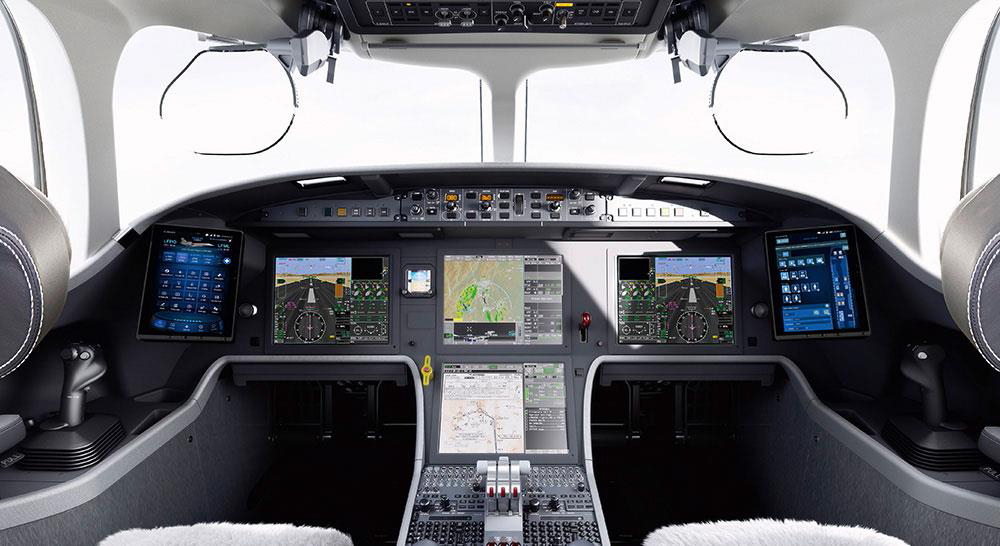 Cockpit of a Dassault Falcon 8X. Click to enlarge.