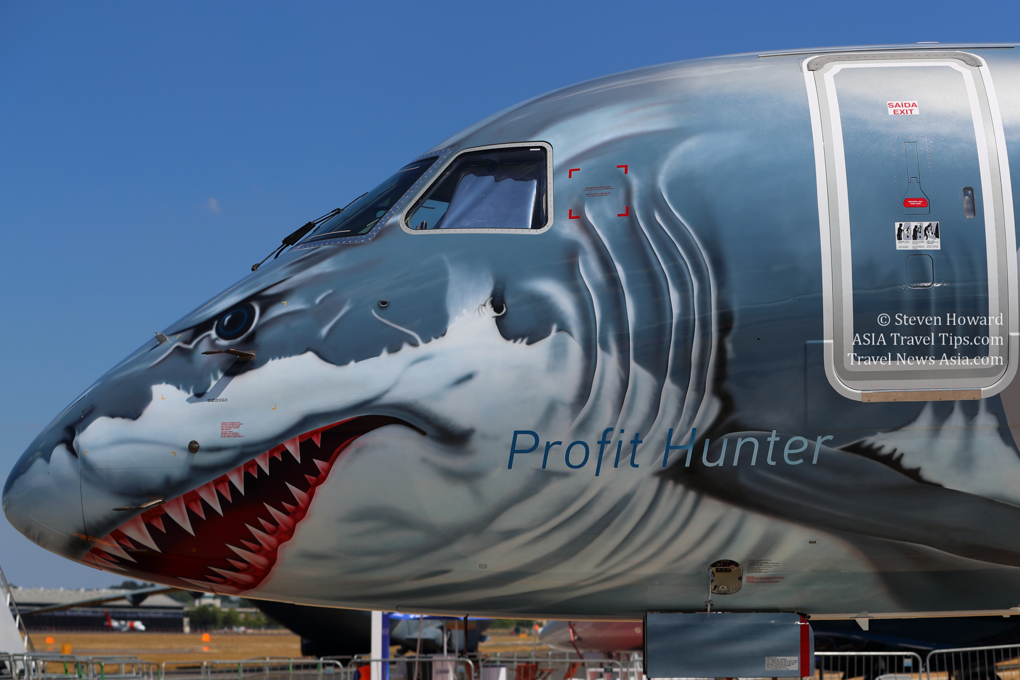 Embraer E190-E2 at Farnborough Airshow 2018. Picture by Steven Howard of TravelNewsAsia.com Click to enlarge.