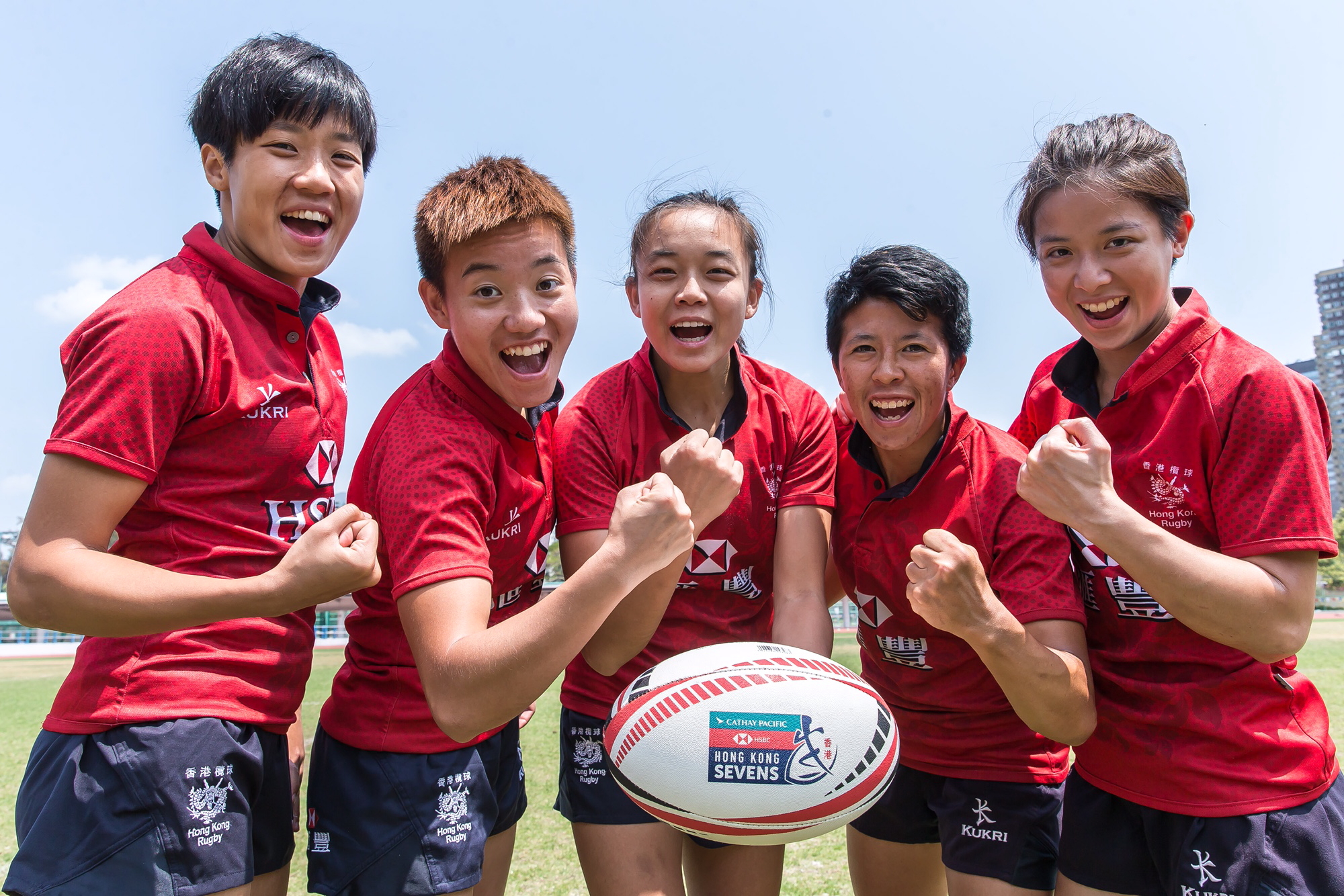 Five Hong Kong team debutants selected for the World Rugby Women’s Sevens Qualifier 2018. The newcomers are Stephanie Chan Chor-ki, Vivian Poon Hoi-yan, Amber Tsang Wing-chi, Agnes Chan Tsz-Ching and Agnes Tse Wing-kui. Click to enlarge.