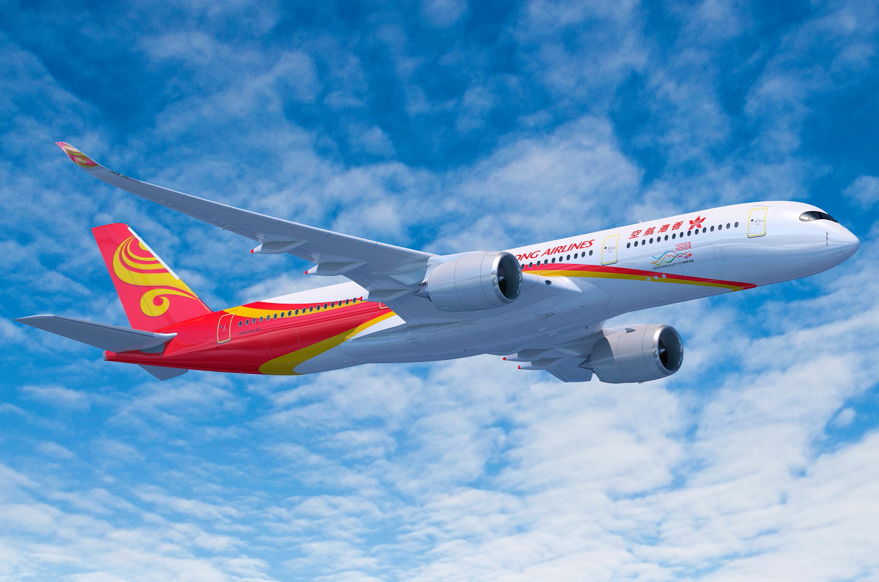 Hong Kong Airlines Airbus A350-900. Click to enlarge.