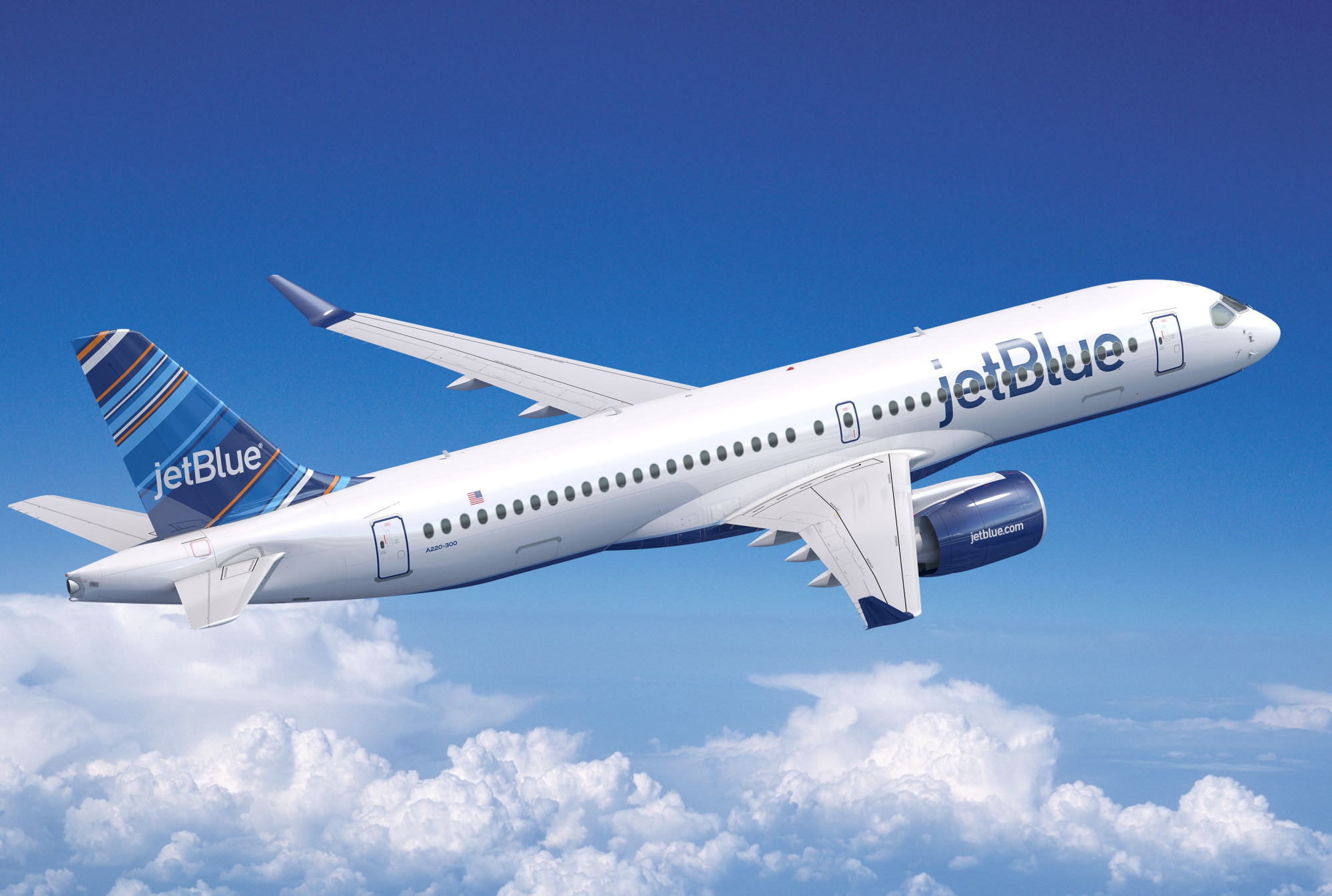 JetBlue Airbus A220-300. Click to enlarge.