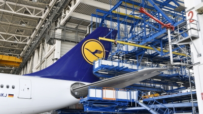 Lufthansa Technik AG has put a new a tail dock into operation at its base in Munich, Germany. The company invested over two million euros in the new infrastructure which is used for maintenance work on Airbus A330, A340 and A350 aircraft. Click to enlarge.