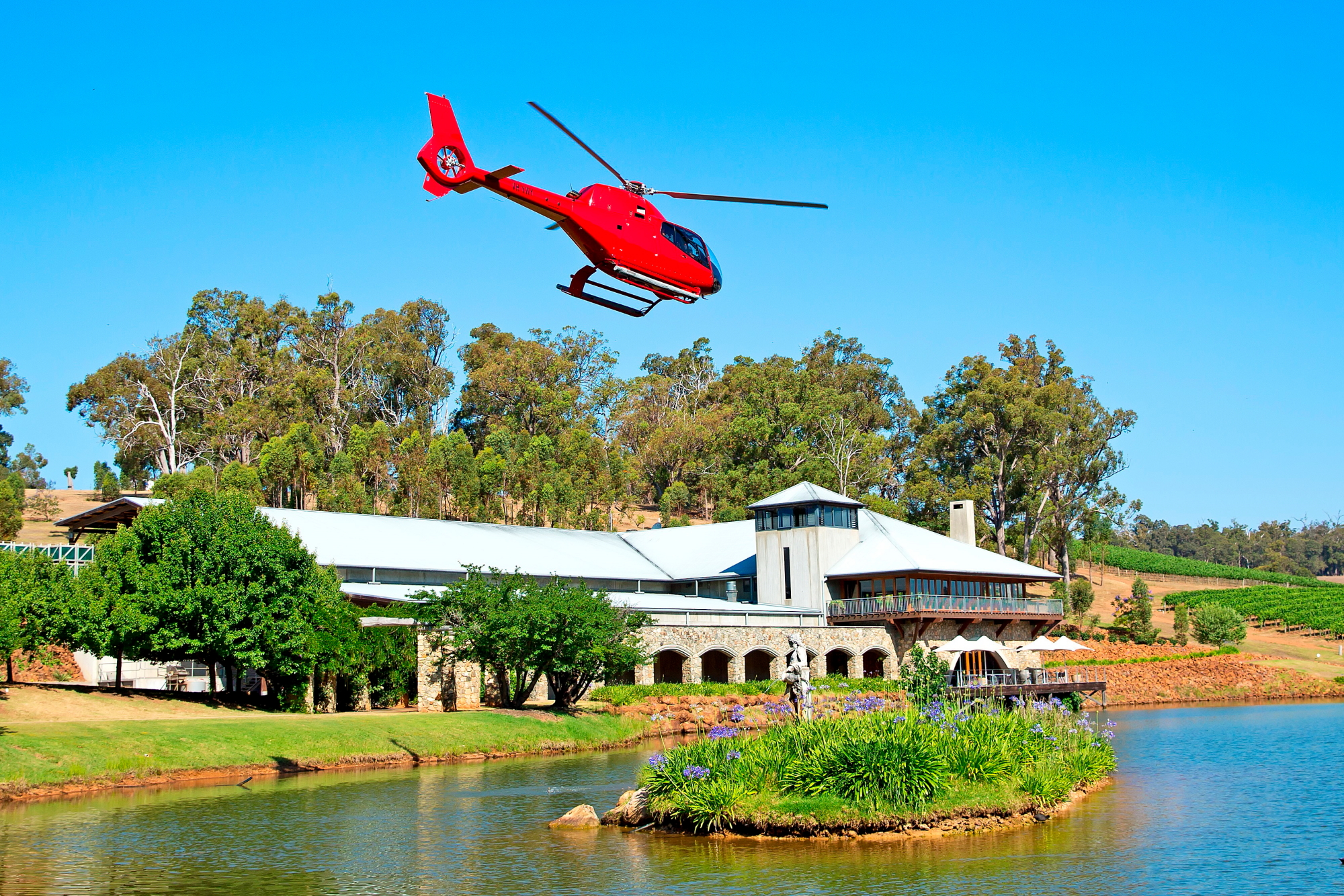 Como The Treasury, in partnership with Millbrook Winery, has launched a helicopter service for those visitors to Perth who would like to experience Western Australia's famous food and wine, but don’t have time to make the six-hour drive to the Margaret River wine region. Click to enlarge.
