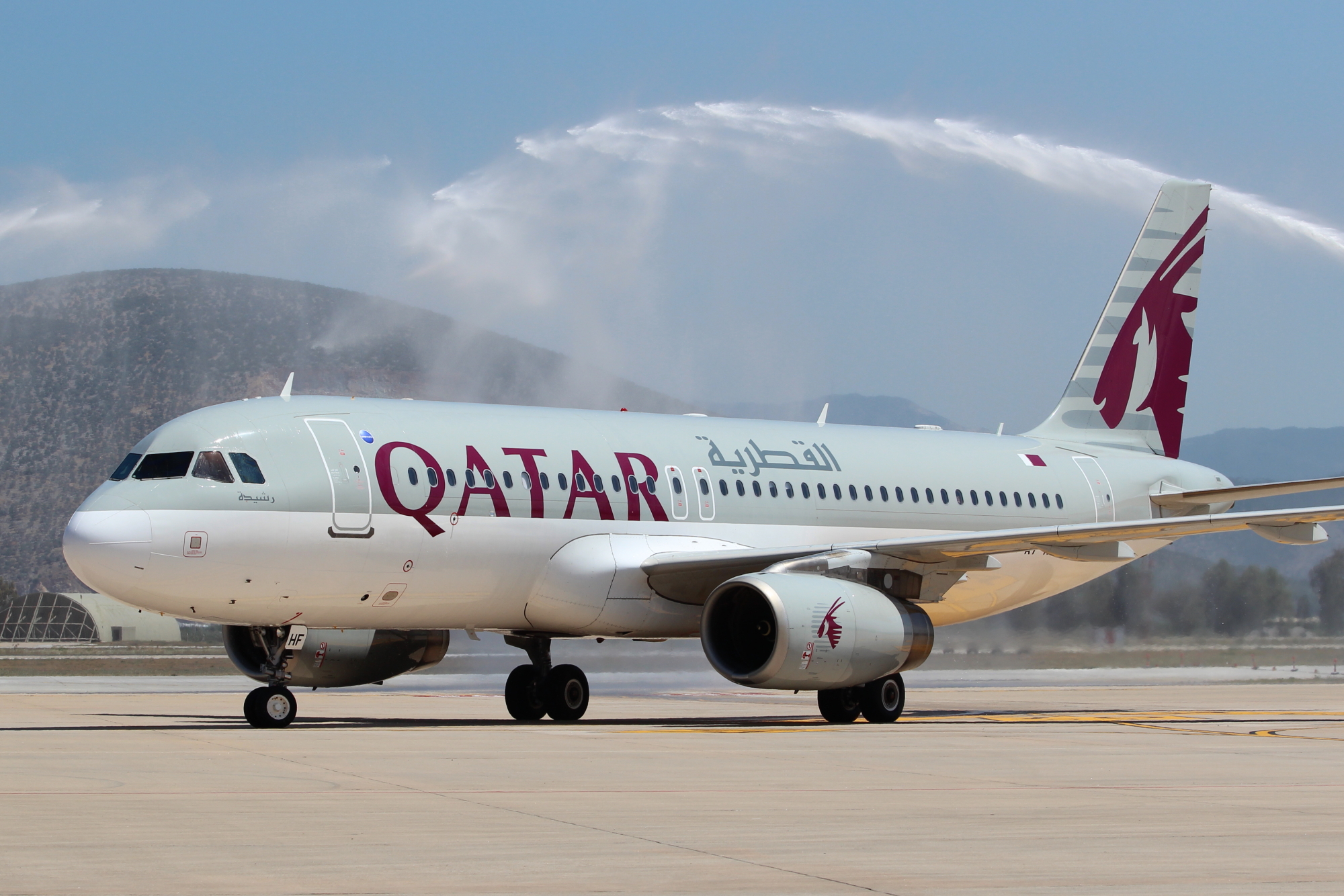 Qatar Airways Airbus A320. Click to enlarge.