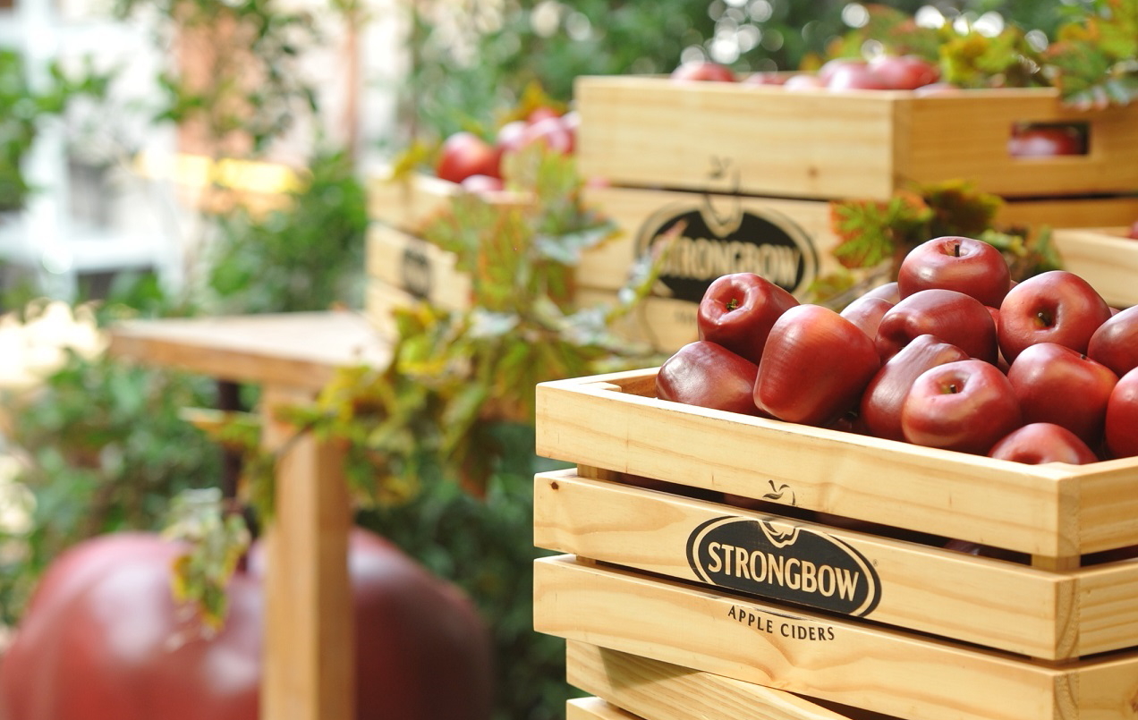 Strongbow blends up to 12 British cider apple varieties to create the refreshing taste that has become one of the world’s favorite ciders. Click to enlarge.