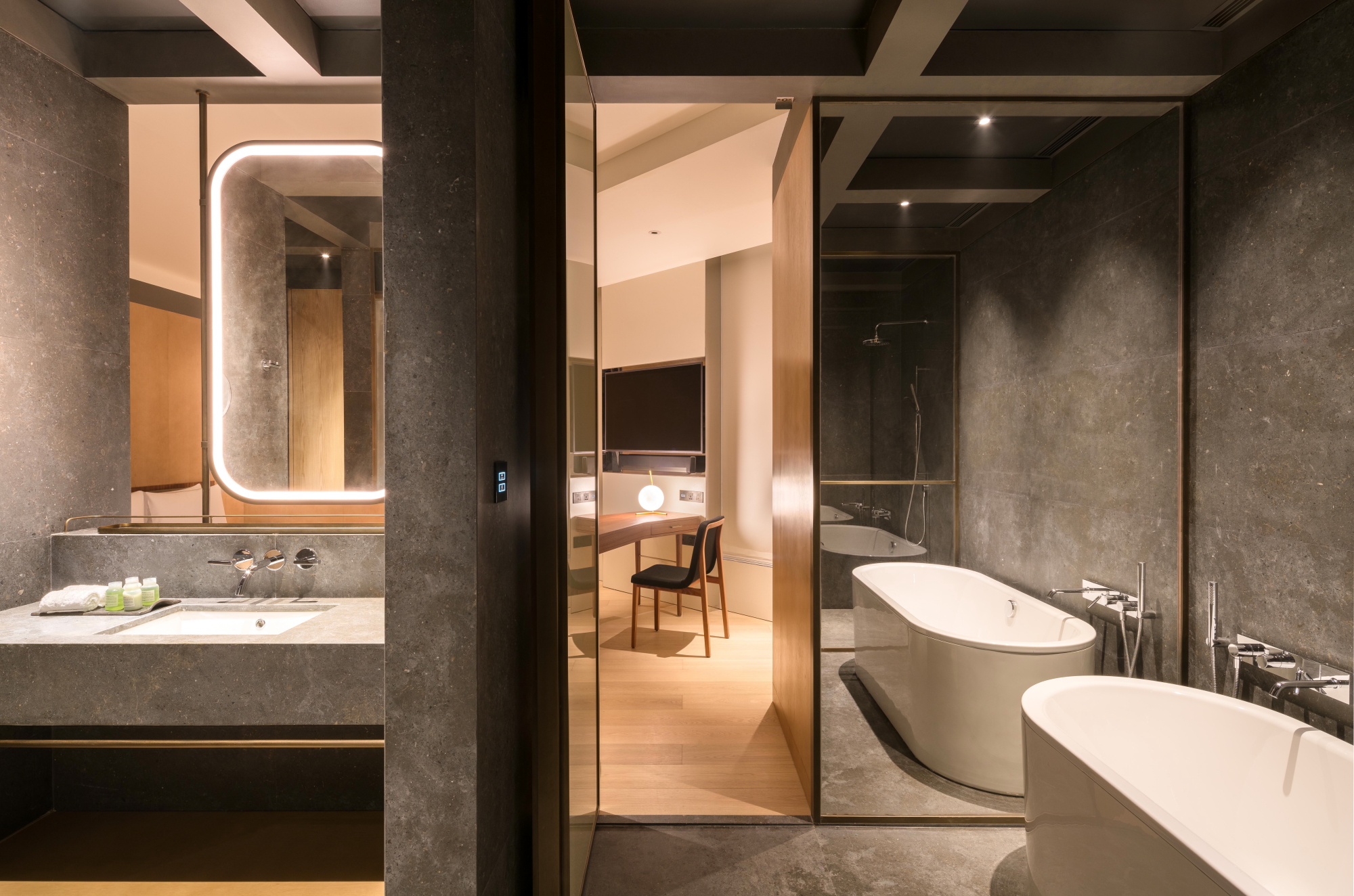 Bathroom of an Executive Room at the newly opened The Sukhothai Shanghai, a member of Small Luxury Hotels of the World. Click to enlarge.