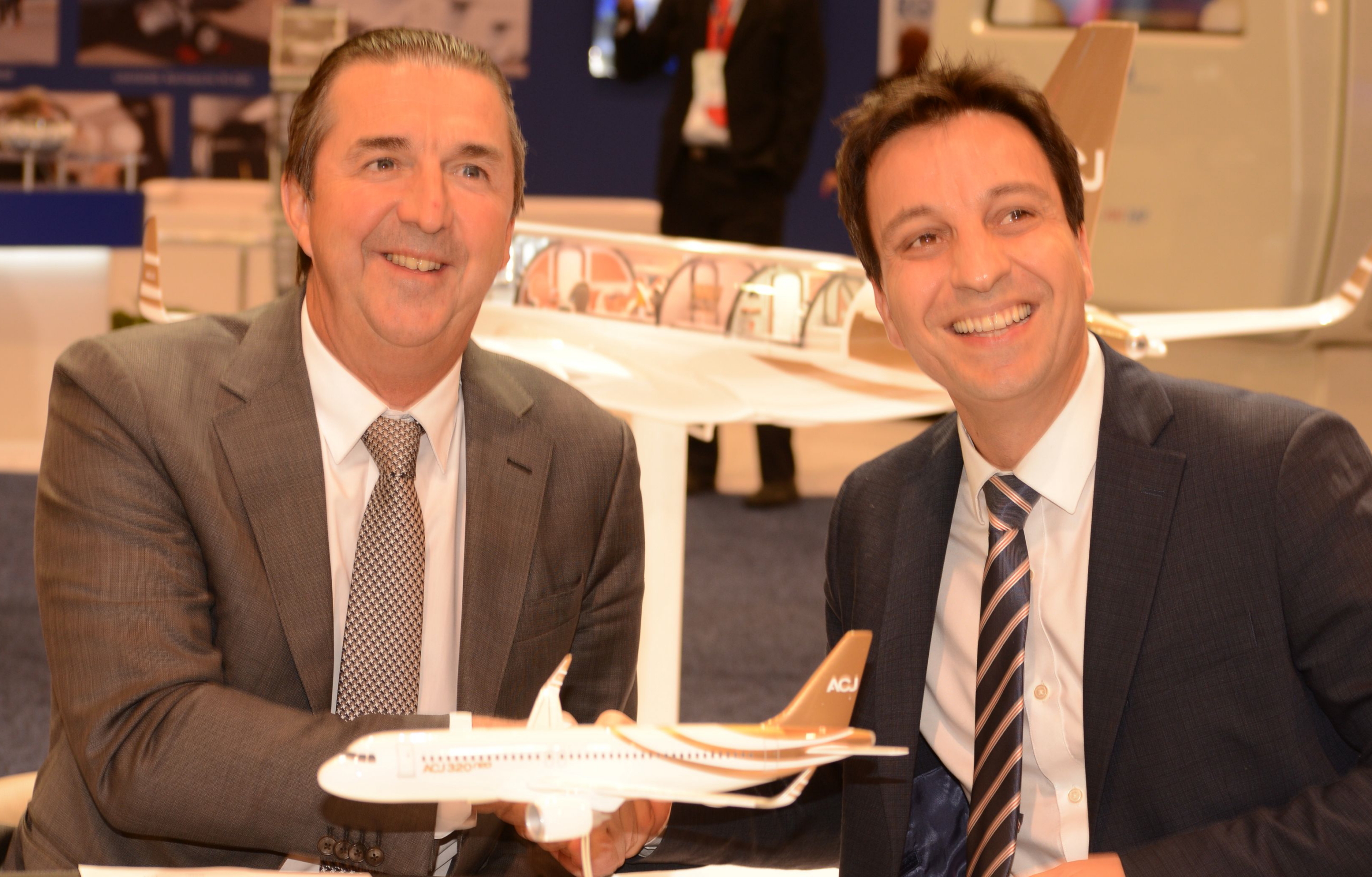 ACJ President, Benoit Defforge (left), with and Daniel Soltani, Sabena technics Senior Vice president Sales and Business Development. Click to enlarge.
