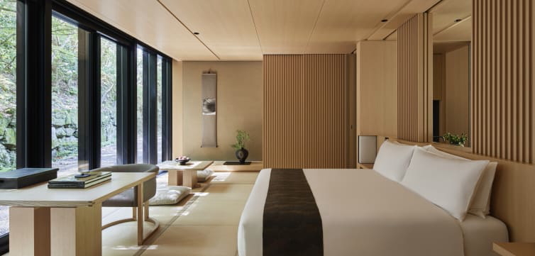 Aman has signed a deal with Kyoto Resorts, a subsidiary of the Chartered Group, to manage a luxurious new property in Kyoto, Japan, Aman’s third resort in Japan. Scheduled to open 1 November 2019, the Aman Kyoto is situated in a hidden garden close to Kinkaku-ji Temple (Golden Pavilion). Click to enlarge.