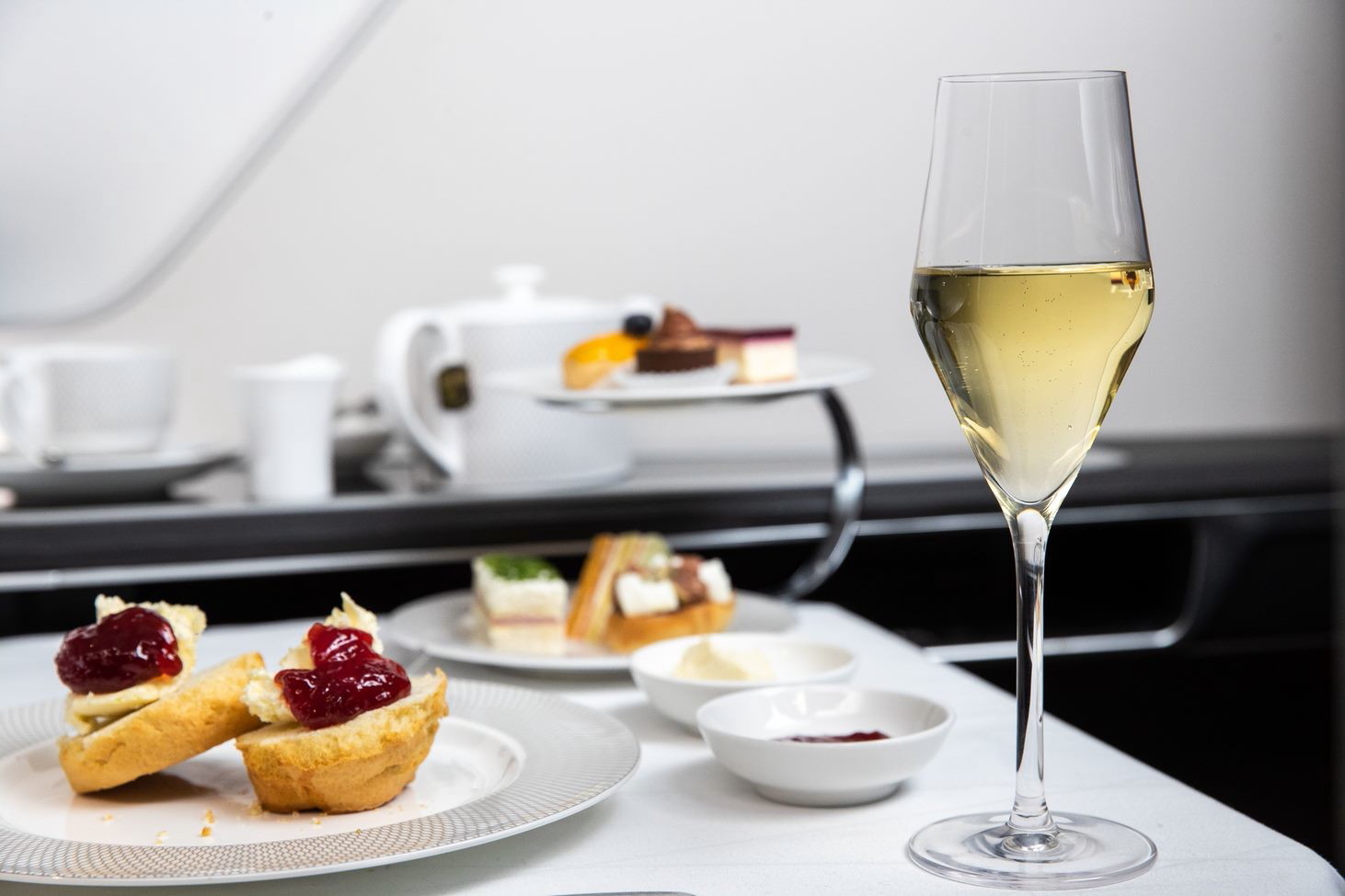 The airline’s chefs have designed new a la carte menus that focus on fresh seasonal ingredients of British provenance. The new menus will be served on bone china crockery, designed exclusively for the airline by high-end British tableware designer, William Edwards. The new tableware will be accompanied by contemporary cutlery from Studio William. Click to enlarge.