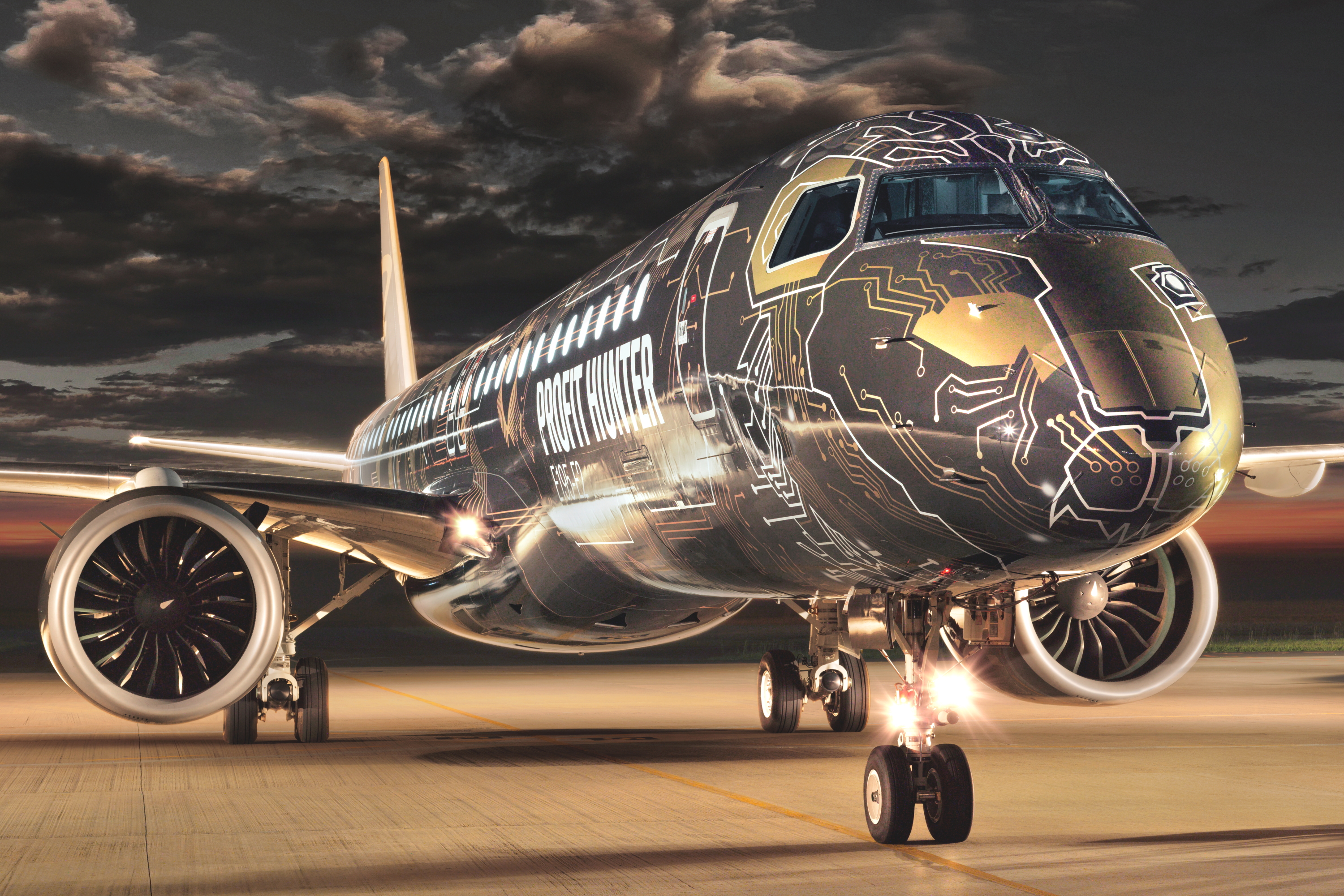 Embraer’s newest Profit Hunter, an E195-E2 showcasing a stunning “TechLion” livery that covers the entire aircraft’s fuselage, has embarked on a global demo tour. The first stop took place today in Xiamen, China, and will be followed by several stops within China and Asia Pacific during the months of July and August. The E195-E2 is the largest of the three aircraft in the E-Jets E2 family. Click to enlarge.