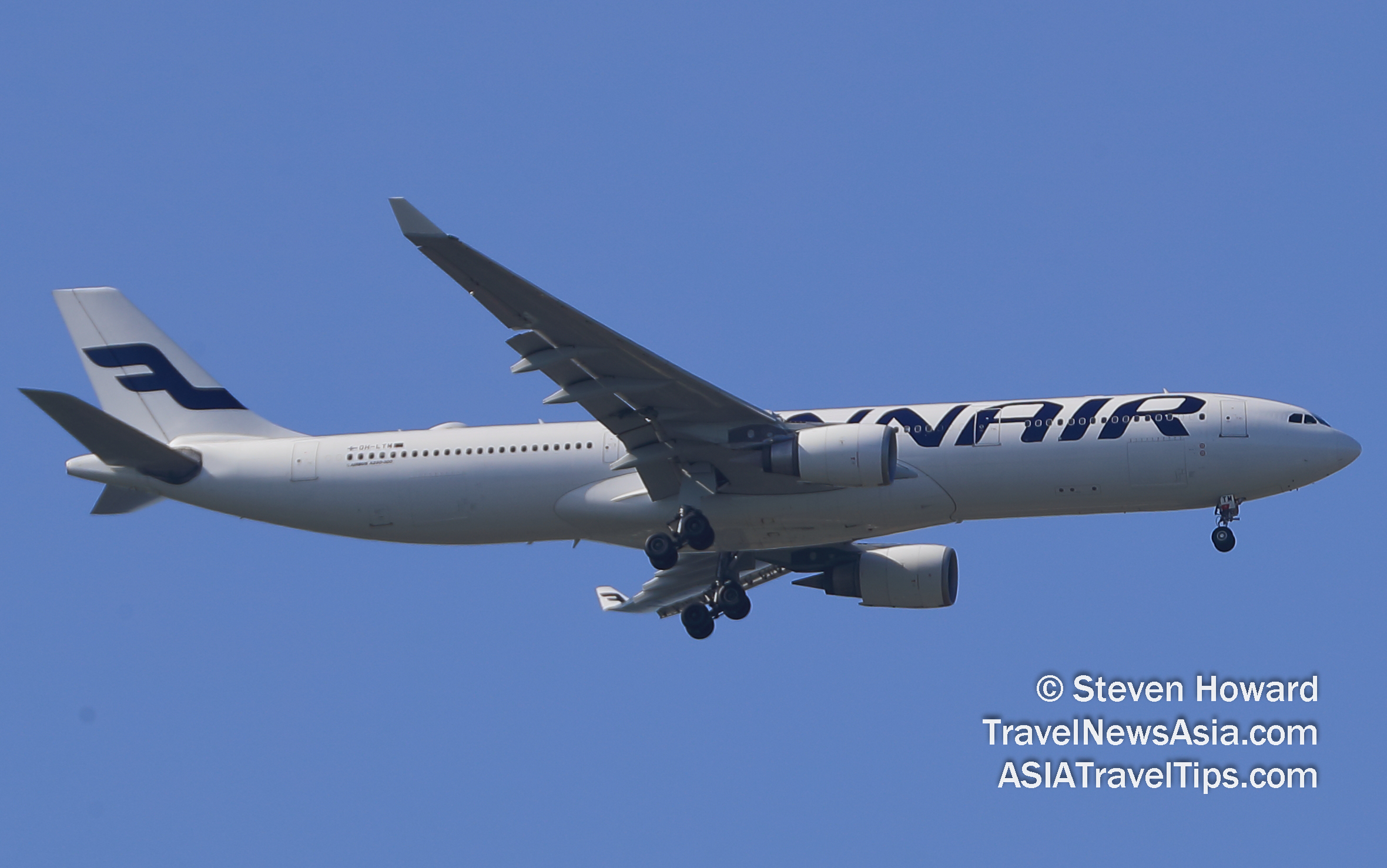 Finnair Airbus A330-300 reg: OH-LTM on 27 June 2019. Picture by Steven Howard of TravelNewsAsia.com Click to enlarge.