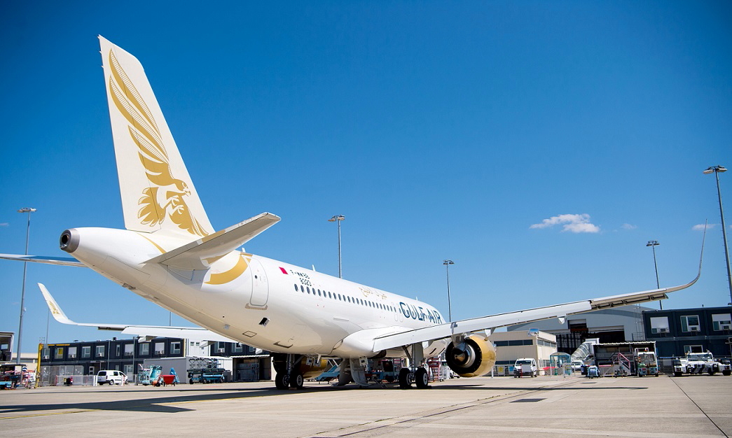 Gulf Air, the national carrier of the Kingdom of Bahrain, has taken delivery of its second Airbus A320neo. Gulf Air’s A320neo (new engine option) is powered by LEAP-1A engines from CFM International and features large wingtips known as Sharklets. Click to enlarge.