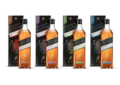 Johnnie Walker has launched the Origin Series, a new collection of four, 12-year old blended Scotch whiskies, that include single malts from some of the world's most famous distilleries and celebrates each of the distinct flavour profiles of the four corners of Scotland. Click to enlarge.