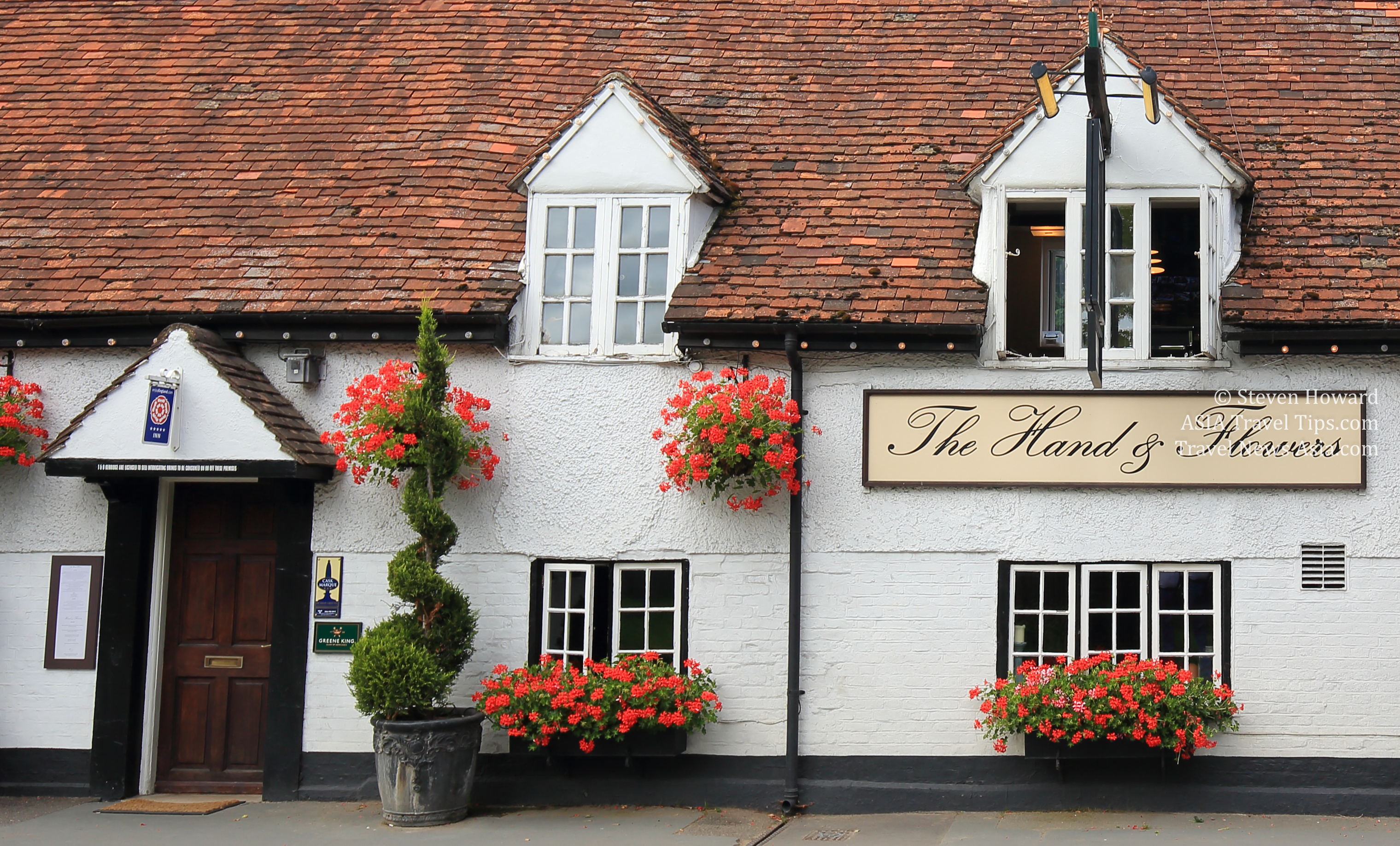 Tom Kerridge's most famous restaurant, the Hand & Flowers in Marlow, England attracts visitors from all over the world. Advance reservations are strongly advised. Picture by Steven Howard of TravelNewsAsia.com Click to enlarge.