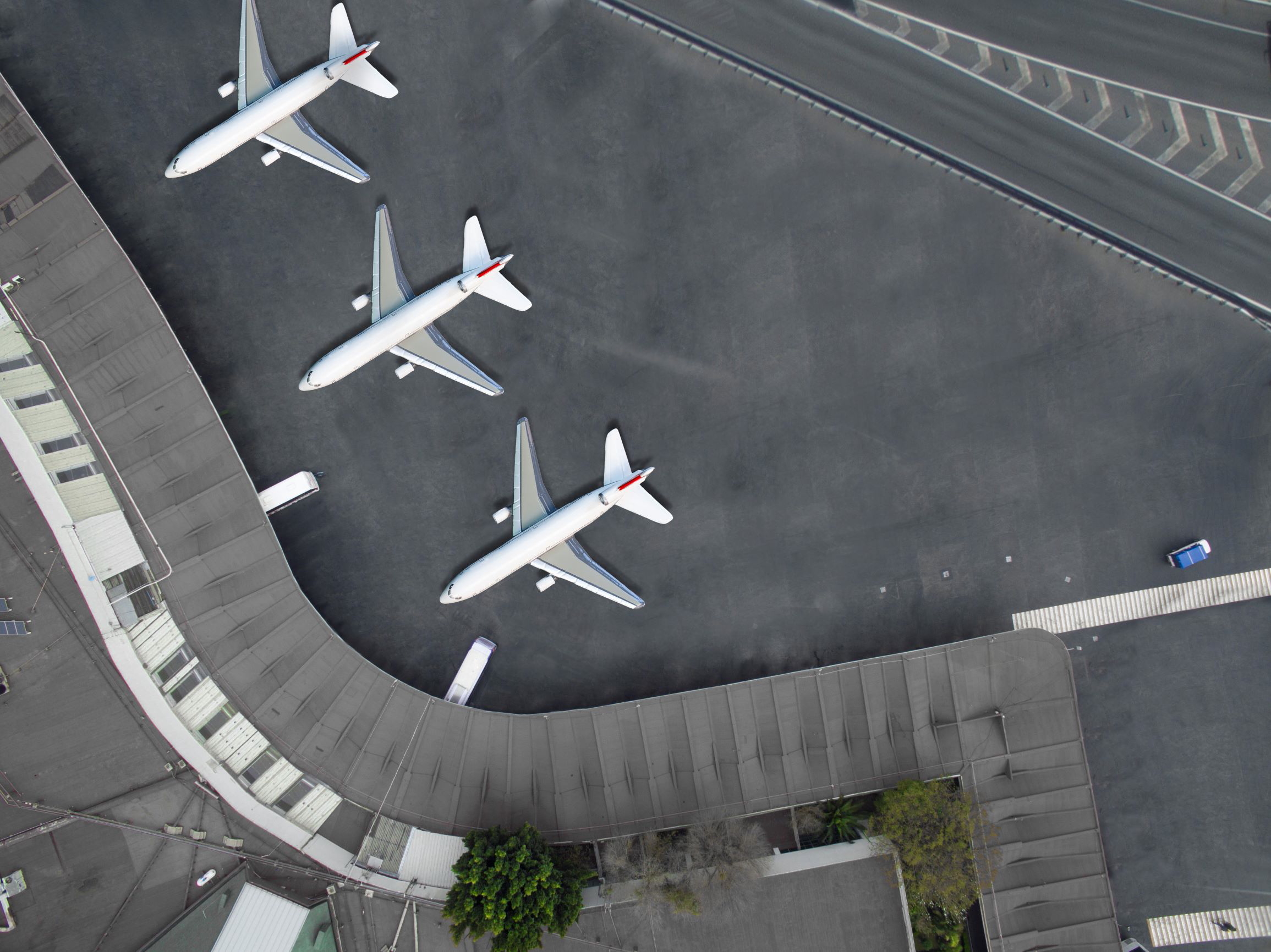 Aerial view of planes at Perth Airport. Click to enlarge.