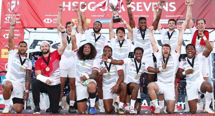 The USA proved too strong for Samoa in the Cup Final of the Las Vegas Sevens on Sunday, beating the Pacific islanders 27-0 and becoming the outright leaders on the HSBC World Rugby Sevens Series 2019. Click to enlarge.