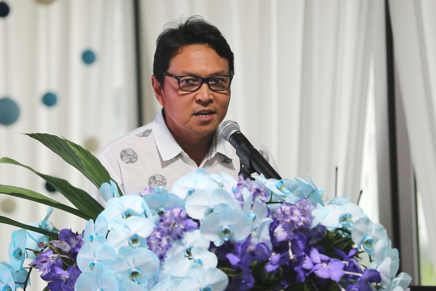 Mr. Tanes Petsuwan, Tourism Authority of Thailand's (TAT) Deputy Governor for Marketing Communications speaking at a press conference on the opening day of the Thailand Travel Mart Plus (TTM+) 2019 in Pattaya. Click to enlarge.